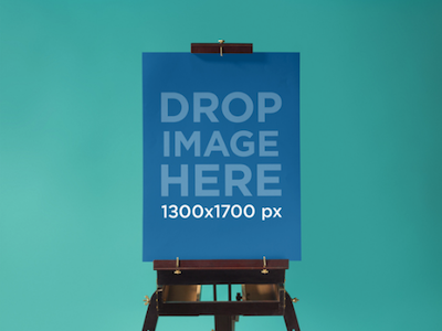 Poster Mockup at a Design Studio