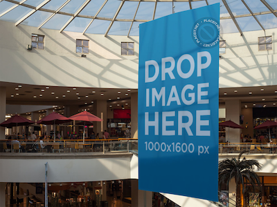 Download Vertical Banner Mockup At A Shopping Mall By Placeit On Dribbble