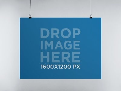 Poster Mockup in Landscape Position Hanging From a Wall image marketing photorealistic mockup poster poster mockup poster mockup generator poster mockup template poster template web marketing