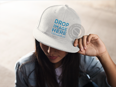 Snapback Hat Mockup of a Trendy Girl