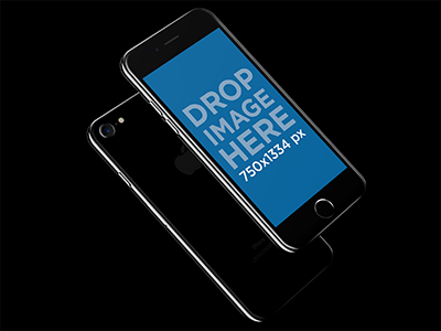iPhone 7 Mockup of a Jet Black iPhone in an Angled Position app marketing iphone 7 iphone 7 mockup iphone 7 plus iphone mockups iphone templates mockup templates mockup tool mockups