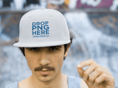 Snapback Hat Video Mockup Featuring a Young Man at a Skate Park apparel apparel mockup design hat hat mockup snapback hat template video mockup