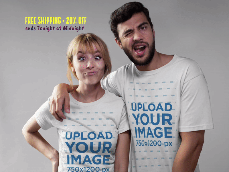 Facebook Ad - Couple Making Faces Wearing a Round Neck Tee
