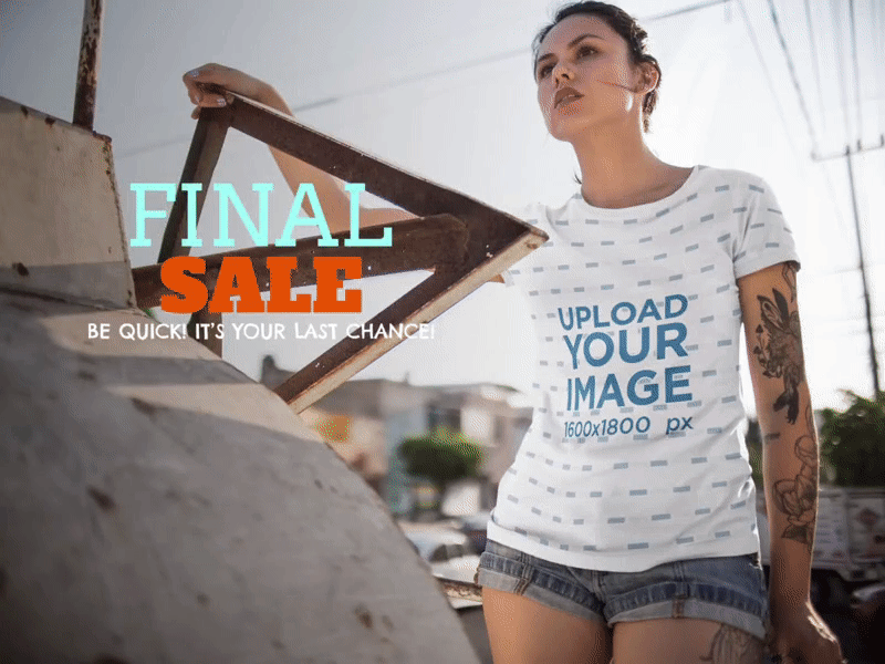 Facebook Ad Young Woman Wearing a Sublimated Tee  by 