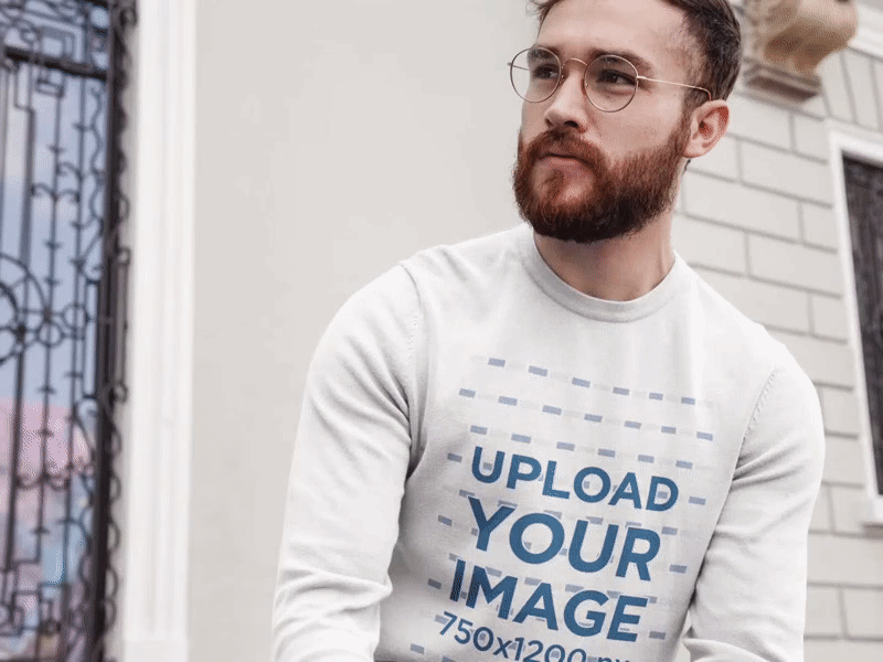 Man Wearing a Crewneck Sweatshirt Template by Placeit on Dribbble