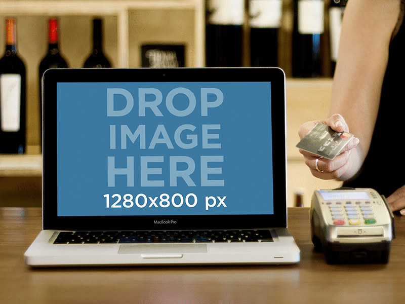 Product Mockup Frontal Macbook Pro At Wine Shop by Placeit on Dribbble