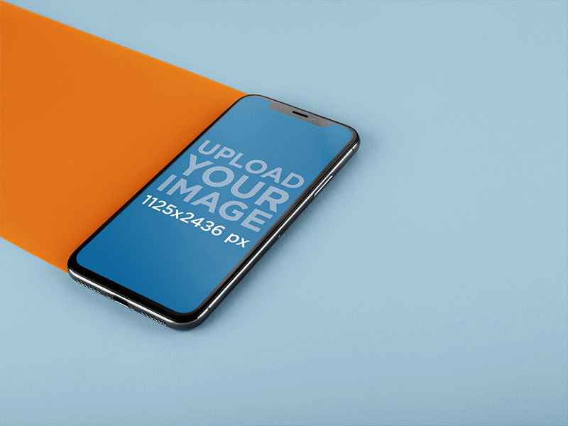 Iphone X Mockup Lying On A Double Colored Surface digital marketing graphic design iphone iphone mockup iphone x iphone x mockup mockup ui ui design ux ux design web design