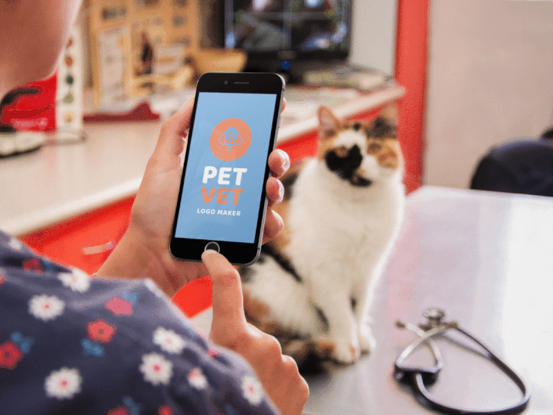 Product Mockup Template, iPhone 6 used at the Vet design template mockup pet mockup vet