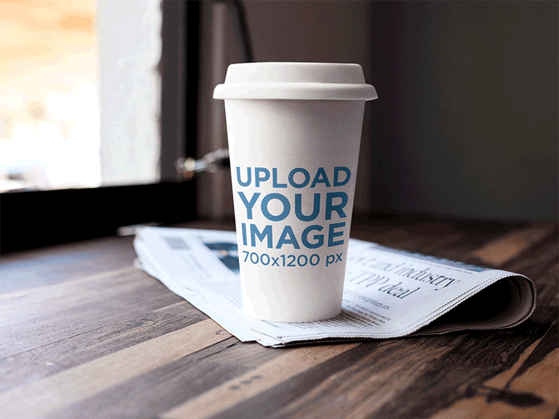 Label Mockup Featuring a Coffee Cup coffee coffee logo logo maker mockup