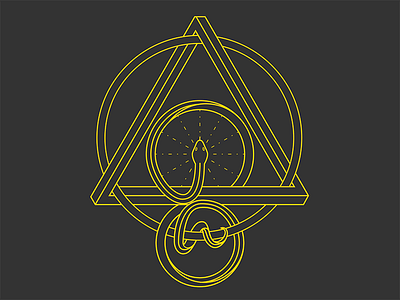 Jake Birkes Graphic Design circle esoteric gold logo magic mystic mysticism penrose snake triangle trinity