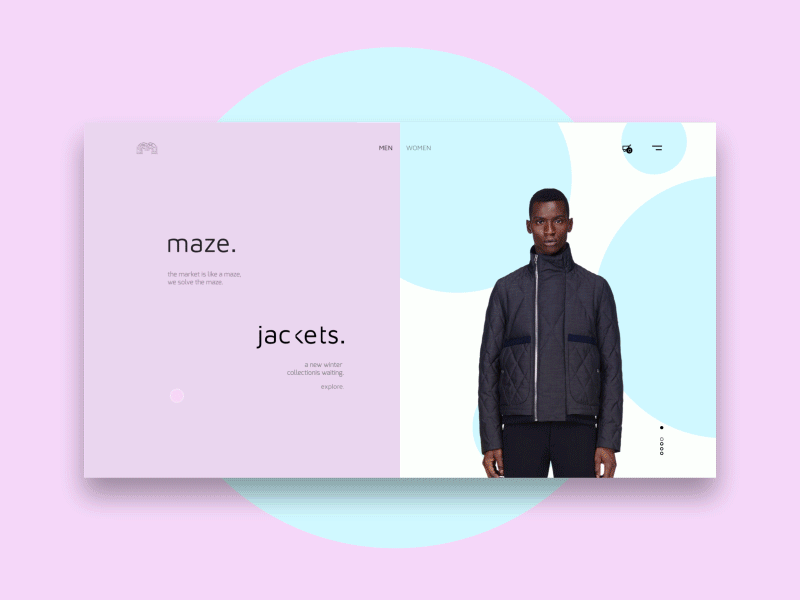 Maze. Main page UI design concept.