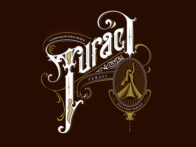 Turaci Azerbaijan folk dance. Hand lettering series