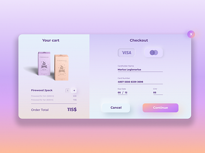 #2 - Credit Card Checkout checkout dailyui skeumorphism ui uidesign user interface