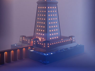 Pharos (lighthouse) of Alexandria 3d 3d art blender blender3d design designer illustration lowpoly
