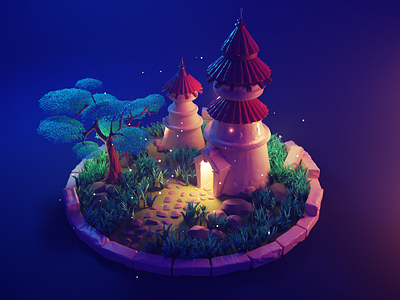 Mystical Tower 3d art blender design designer illustration