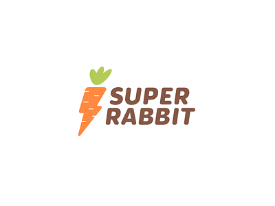 Super Rabbit carrots lightning logo print rabbit super superhero