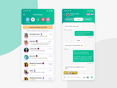 Dating App Chat Screens UI