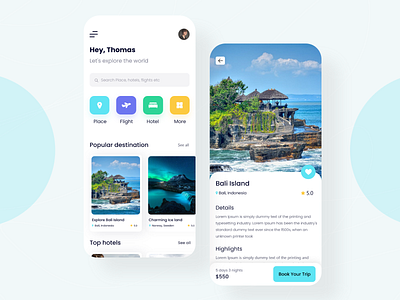 Travel Service - App Design UI