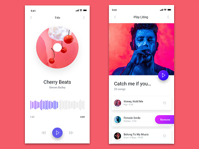 Music Application UI application design branding falt app design flat ui graphic design icon mobile app design music album music app music app design uidesign uiux vector