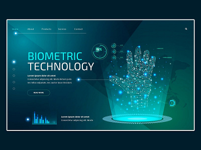 Biometric Technology Banner accuracy biometric devices biometric spoofing biometrics branding educational flat design graphic design hospitals illustrator iot banner iot technology iris recognition logo matrix technology technology ui ux vector website banner