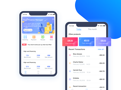 finance app ui