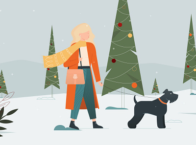 xmas walk design illustration vector