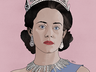 The Queen in The Crown claire foy digital procreate app