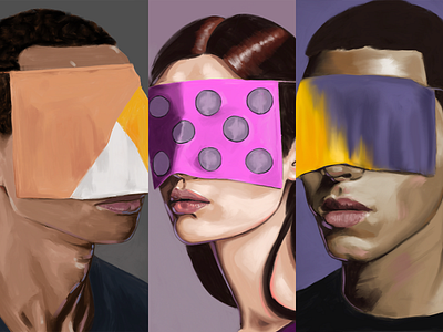 Recent illustrations, from Nothing Personal blindfold digital oil painting portrait