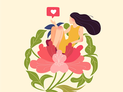The Borrowers colorful art fantasy art flower girl heart illustration art ui