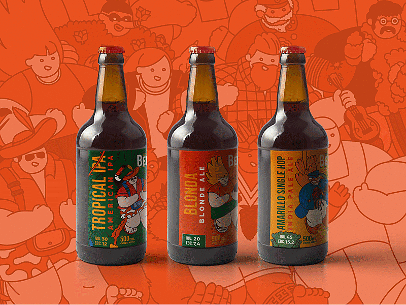 Beerbros laber art direction beer branding character concept design illustration ipa label vector