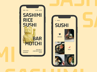 SUSHI & SASHIMI bar branding business clean colorful delivery food japan menu minimal mobile restaurant ui ux website