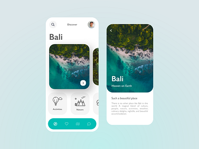 Bali Travel app bali beach branding colorful design hotel minimal sea travel ui ux