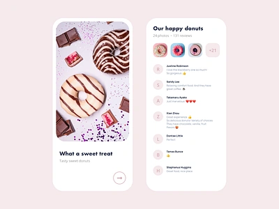 SWEET TREAT DONUTS branding coffee colorful design donut flat food minimal restaurant sweet ui ux