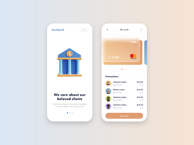 BestBank App app bank branding colorful design finance logo minimal ui ux