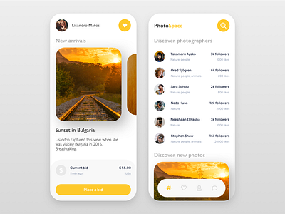 Photo Space App app branding colorful design minimal mobile photo ui ux