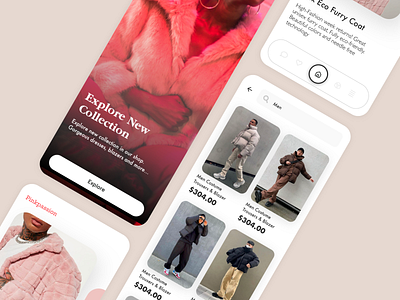 Fashion Shop App app branding clothes colorful design fashion ios minimal mobile pink shop shopify ui ux