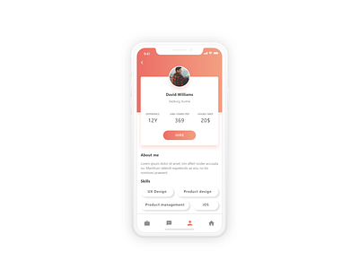 UI/UX Design for iOS App adobe illustrator adobe photoshop adobe xd app branding business colorful design flat gradient icon minimal mobile office orange profile red ui ux