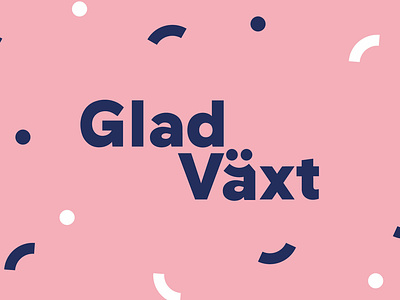 Glad Växt brand branding design graphic design logo pink smile typography