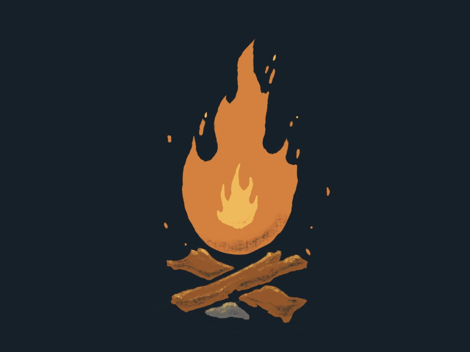 Campfire Embers animation branding design flame graphic design mgfx motion motion graphics nature procreate