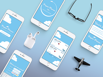 Paper Planes - Showcase branding flights graphic design illustration illustrator iphone minimal mobile app mobile app design mobile ui mockup photoshop travel travel app ui ui design undergraduate work user friendly ux design vector