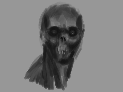 10min Sketch black white creepy depression digital art digital painting greyscale photoshop sketch skull