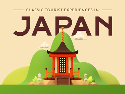 Classic Tourist Experiences in Japan | Infographic 3d blender cute graphic design illustration infographic isometric japan japanese tourism tourist travel