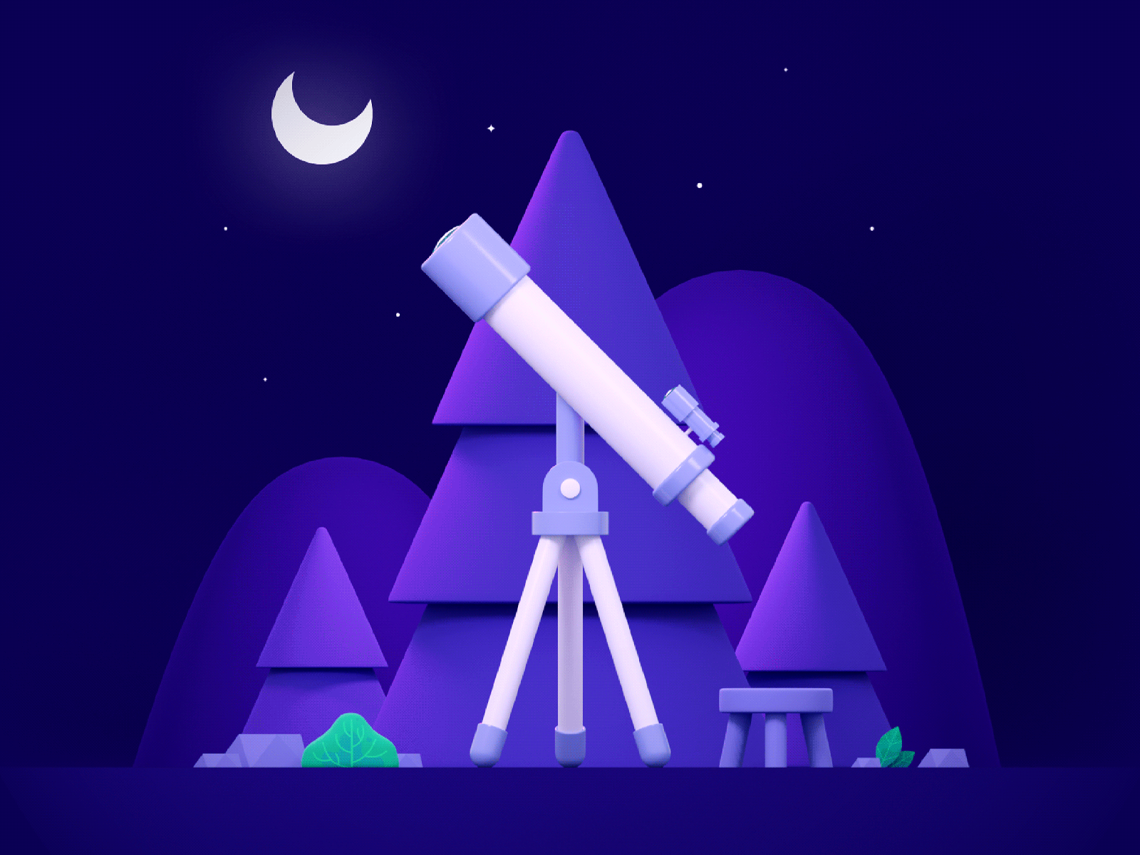 Looking Through the Telescope | Infographic 3d animation astronomy blender gif illustration infographic science space telescope visualization