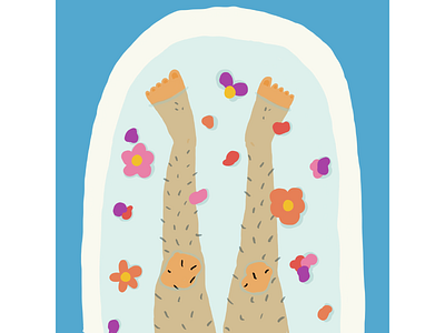 queer self-care bath illustrator procreate queer self care