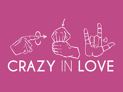 Crazy In Love in ASL graphic design love pink sign language t shirt design typography valentines day