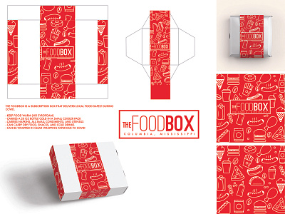 The FoodBOX (Columbia, MS) branding design food food and drink food illustration food service foodie graphic design illustration logo logo design red ubereats vector