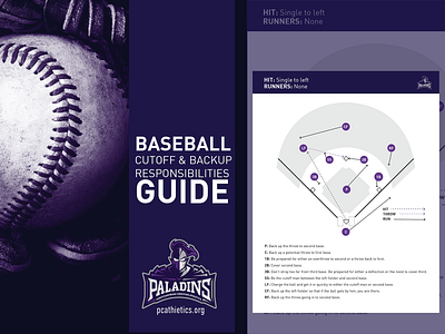 Pontchartrain Christian Athletics Baseball Cutoff Guide baseball design document guide illustration layout logo louisiana photography ponchartrain christian athletics sports typography