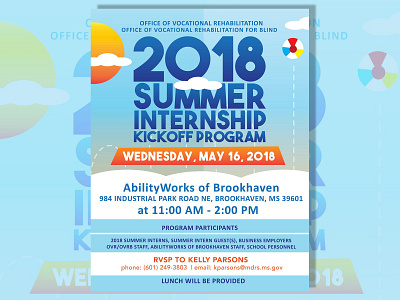 2018 Summer Internship Kickoff Program (Flyer) beach beach ball beach flyer design flyer flyer artwork illustration internship summer sun typography