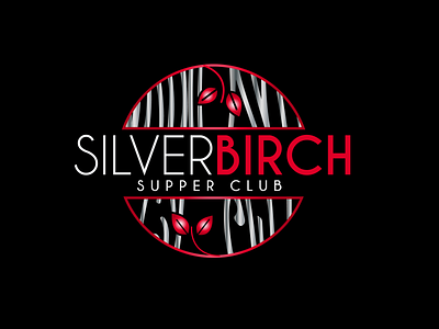 Silver Birch: Supper Club (Logo) art black design gray illustration illustrator logo red restaurant typography vector white