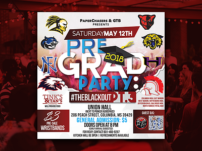 Pre-Graduation Party (Flyer) advertising design flyer flyer design graduation illustration illustrator instagram mississippi photoshop red typography white